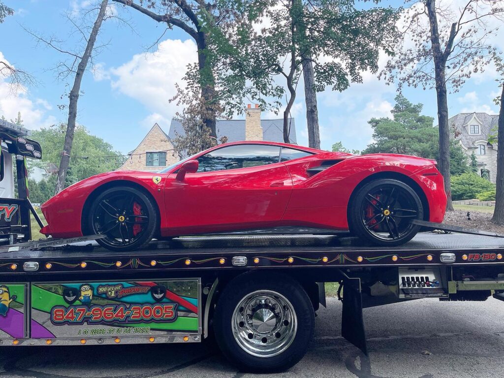luxury red car